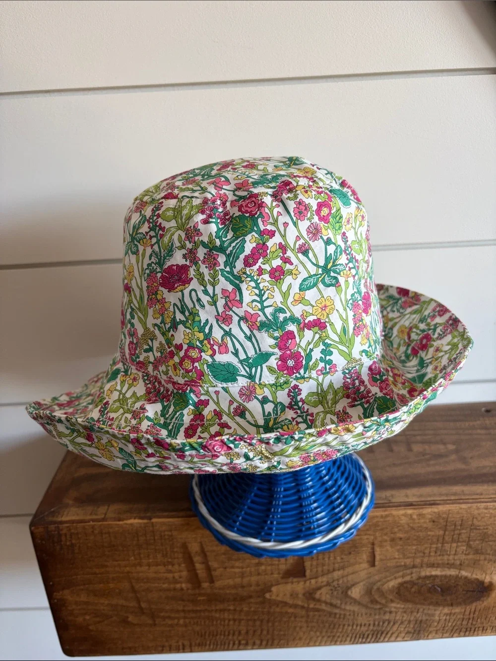 J. Crew Liberty Fabric Floral Bucket Hat - Pink, Green & Yellow Size S-M